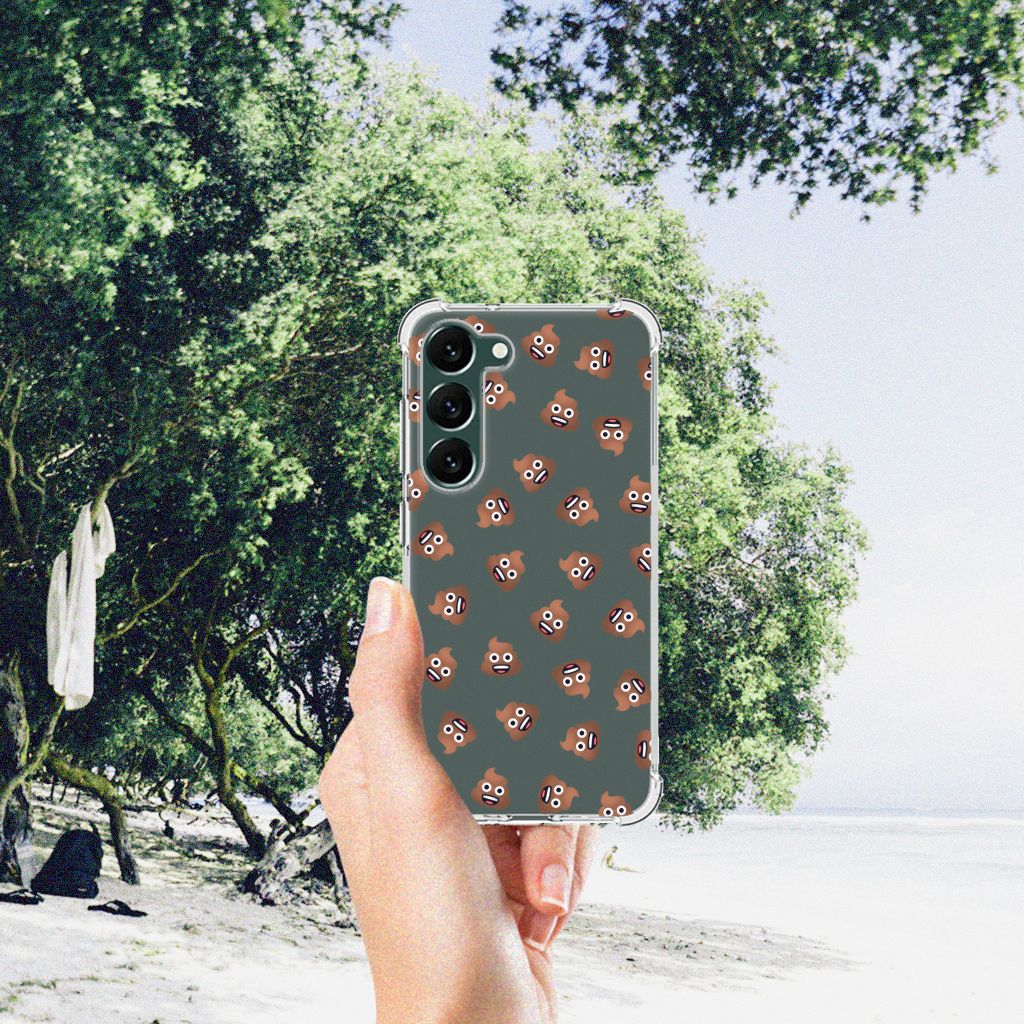 Doorzichtige Silicone Hoesje voor Samsung Galaxy S23 Plus Poep Emojis B2C Telecom