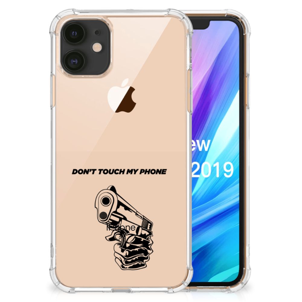 Apple iPhone 11 Anti Shock Case Gun Don't Touch My Phone