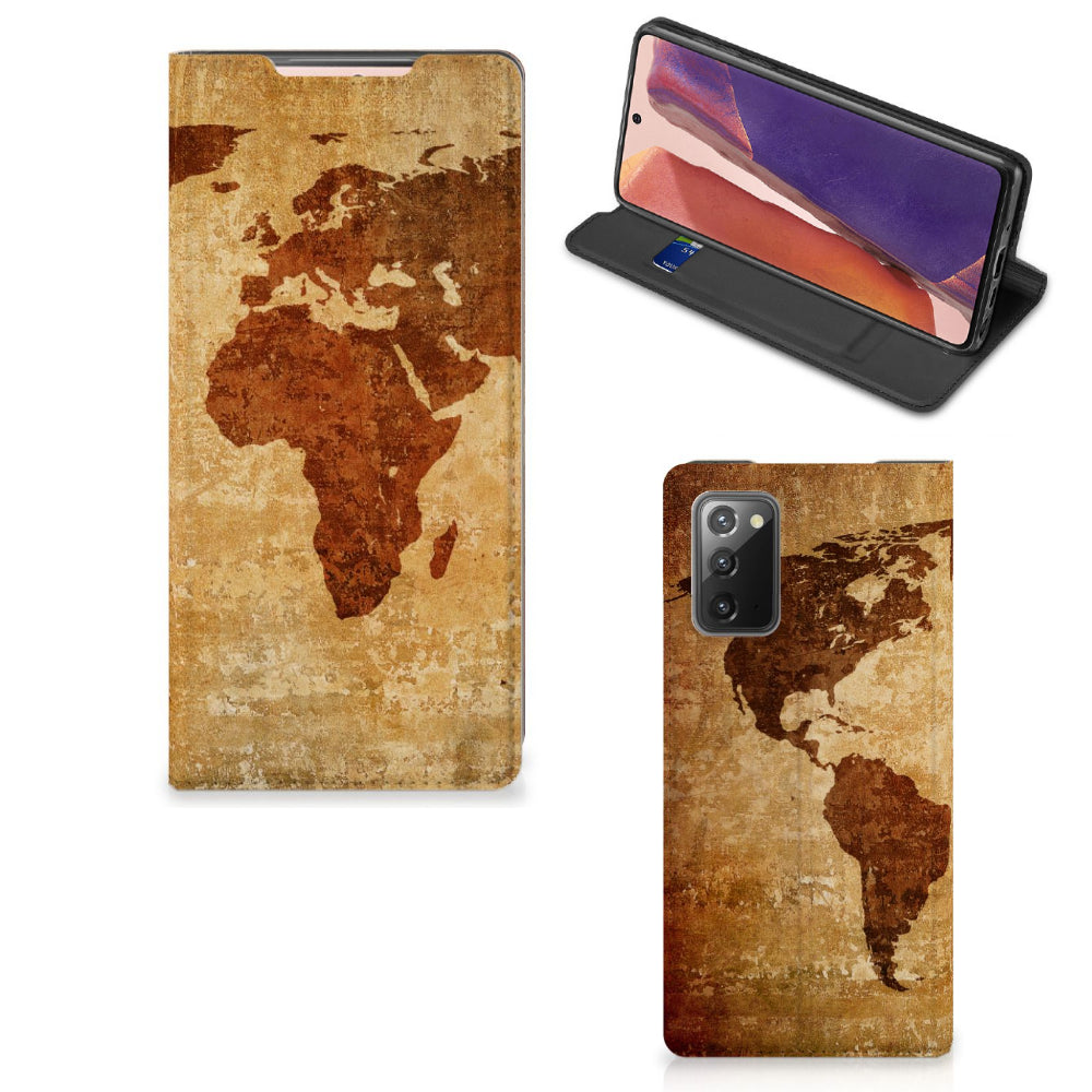 Samsung Galaxy Note20 Book Cover Wereldkaart