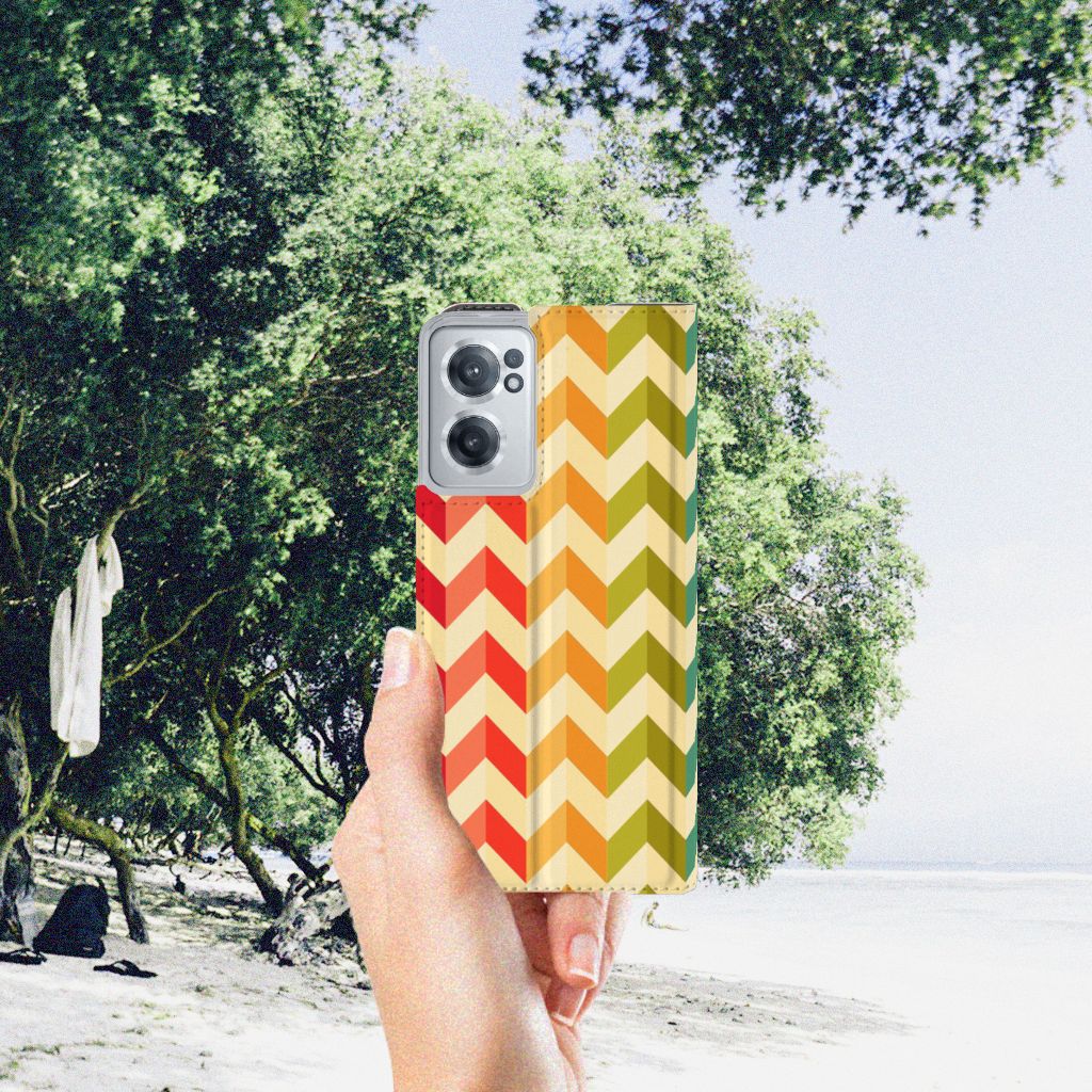 OnePlus Nord CE 2 5G Hoesje met Magneet Zigzag Multi Color - B2C Telecom
