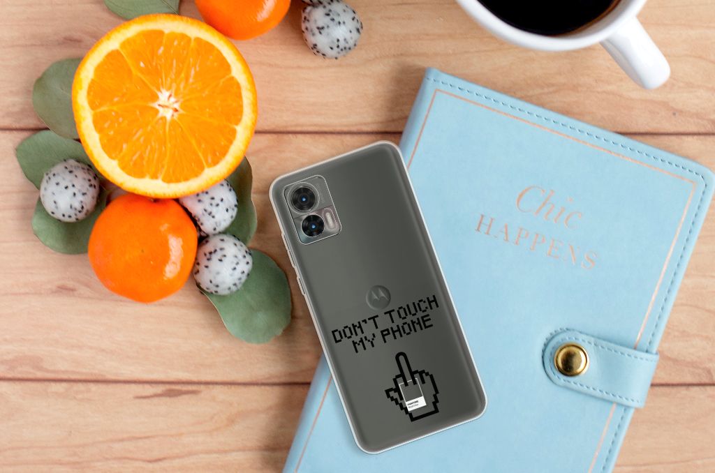 Motorola Edge 30 Neo Silicone-hoesje Finger Don't Touch My Phone B2C Telecom