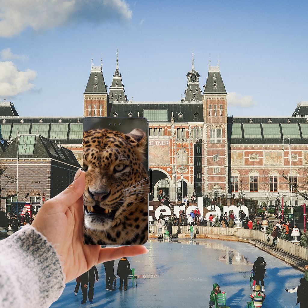 Huawei P10 Lite Telefoonhoesje met Pasjes Luipaard