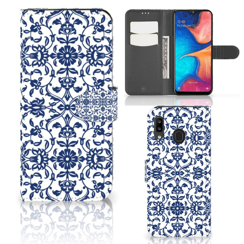Samsung Galaxy A30 Hoesje Flower Blue
