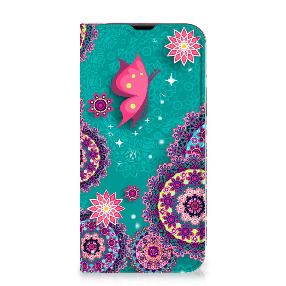 iPhone 14 Bookcase Cirkels en Vlinders - B2C Telecom