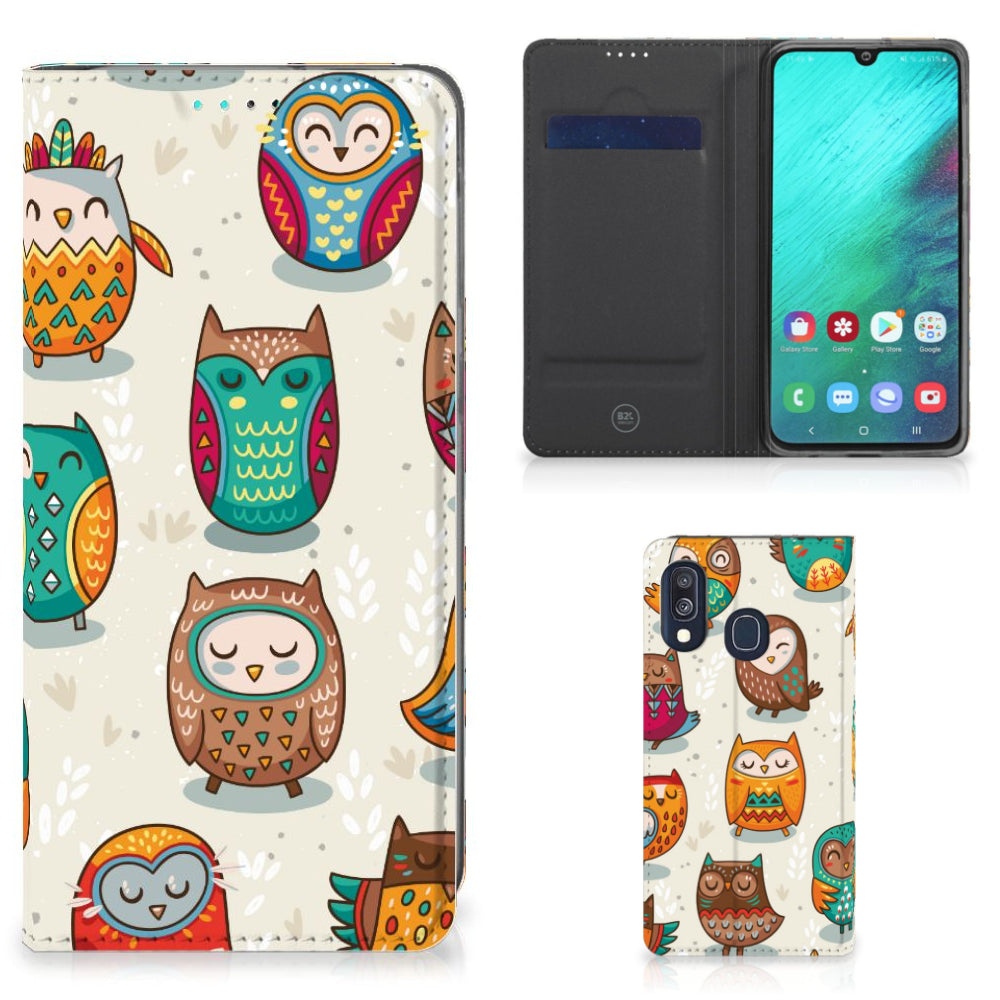 Samsung Galaxy A40 Hoesje maken Vrolijke Uilen