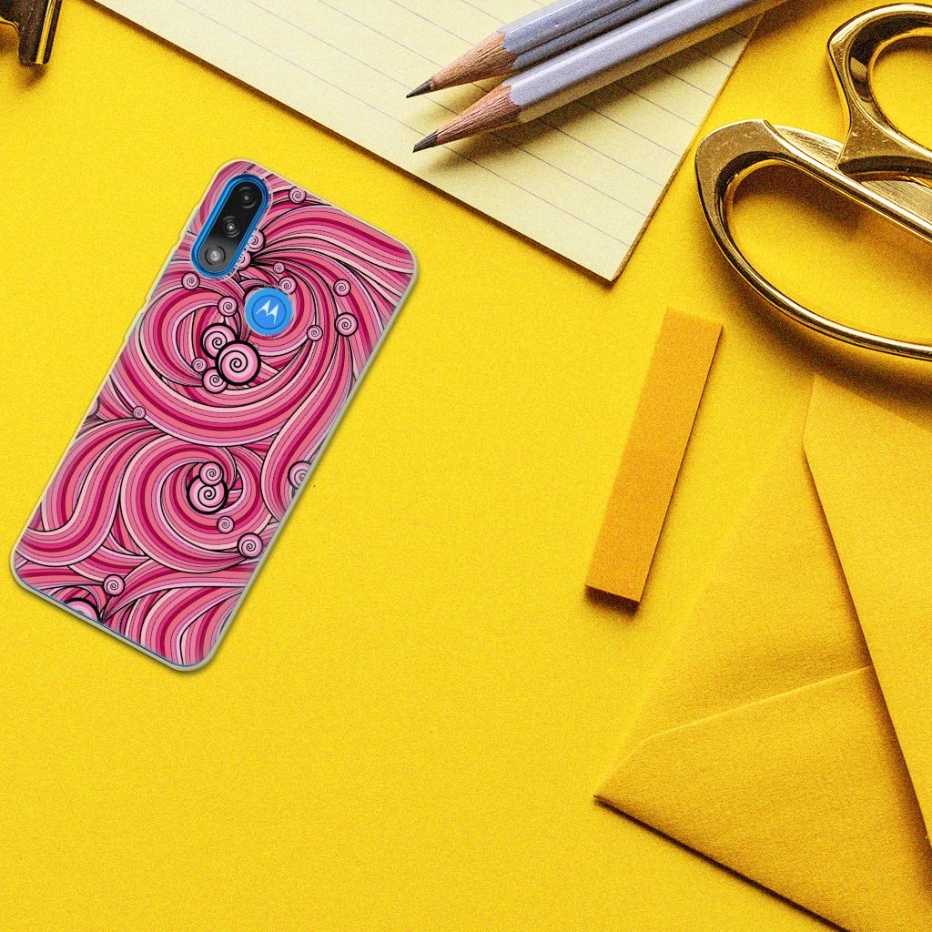 Motorola Moto E7/E7i Power Hoesje maken Swirl Pink B2C Telecom