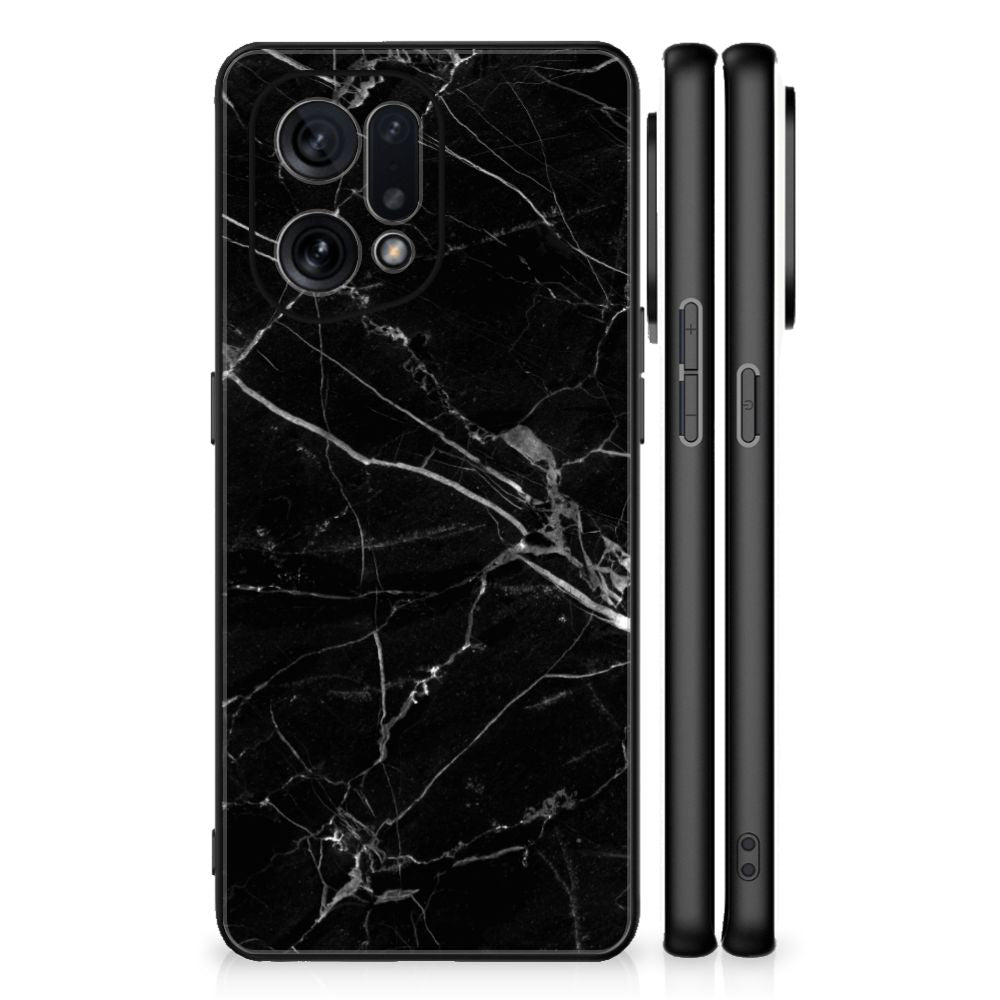 OPPO Find X5 Marmeren Print Telefoonhoesje Marmer Zwart - Origineel Cadeau Vader B2C Telecom