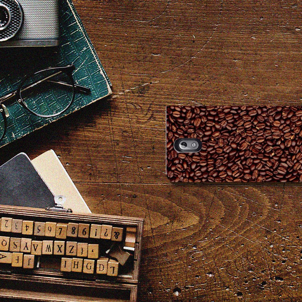 Nokia 3.1 (2018) Flip Style Cover Koffiebonen