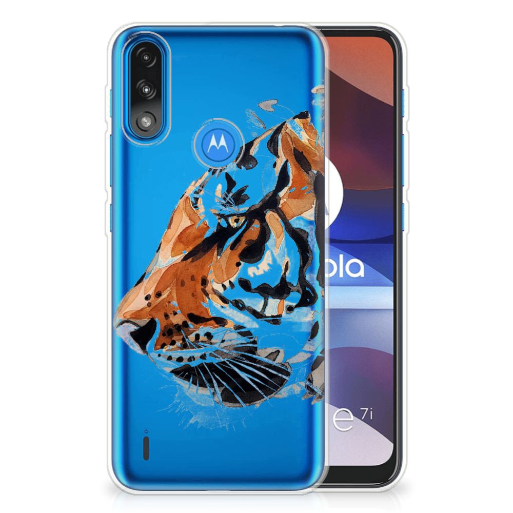 Hoesje maken Motorola Moto E7/E7i Power Watercolor Tiger B2C Telecom