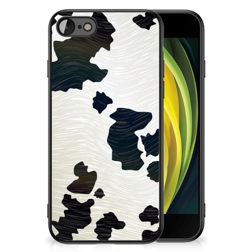 iPhone SE 2022 | SE 2020 | 7/8 Dierenprint Telefoonhoesje Koeienvlekken met zwart-wit koeienpatroon.