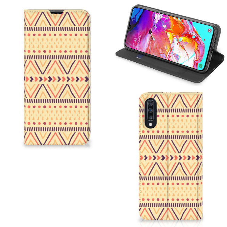 Samsung Galaxy A70 Hoesje met Magneet Aztec Yellow