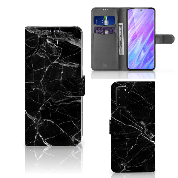 Samsung Galaxy S20 Plus Bookcase Marmer Zwart - Origineel Cadeau Vader