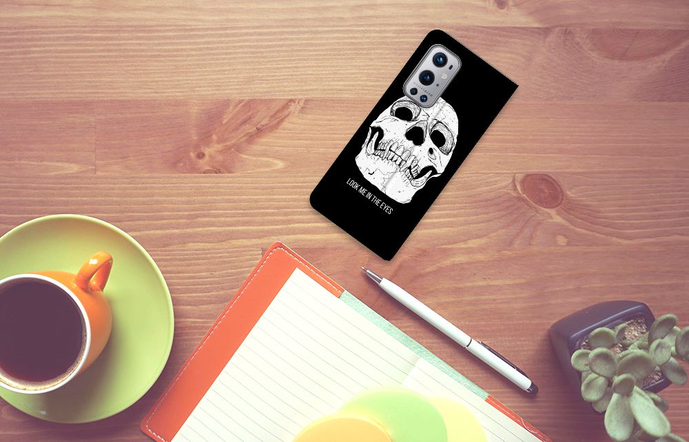 Mobiel BookCase OnePlus 9 Pro Skull Eyes - B2C Telecom