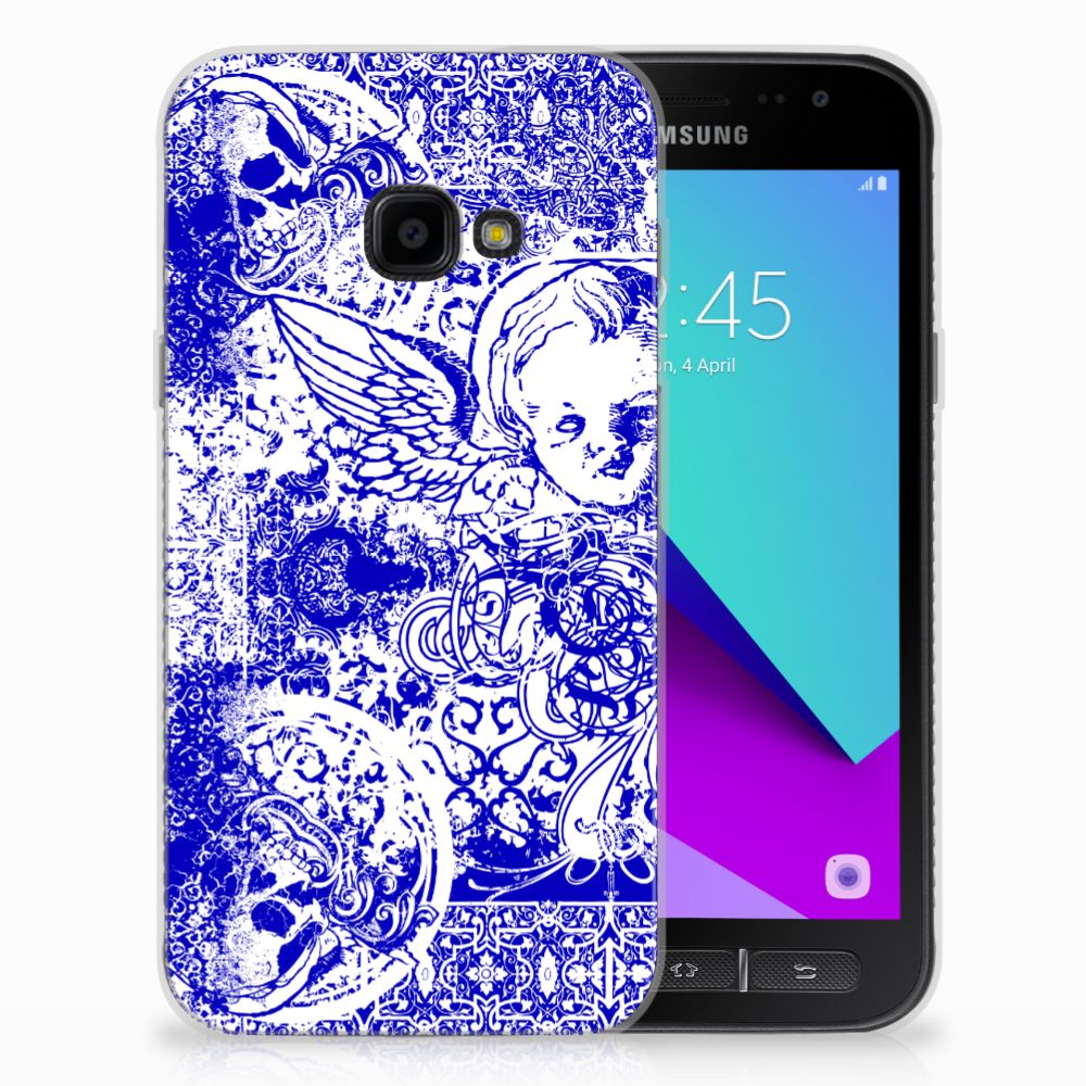 Silicone Back Case Samsung Galaxy Xcover 4 | Xcover 4s Angel Skull Blauw