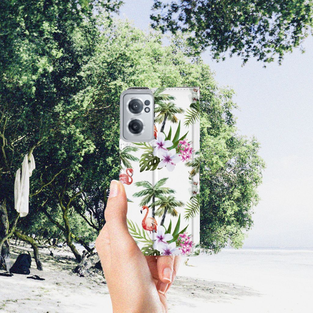 OnePlus Nord CE 2 5G Hoesje maken Flamingo Palms - B2C Telecom