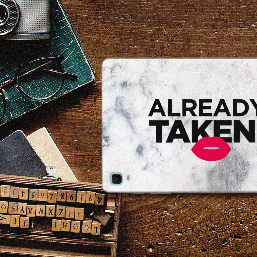 Samsung Galaxy Tab S6 Lite | S6 Lite (2022) Back cover met naam Already Taken White - B2C Telecom