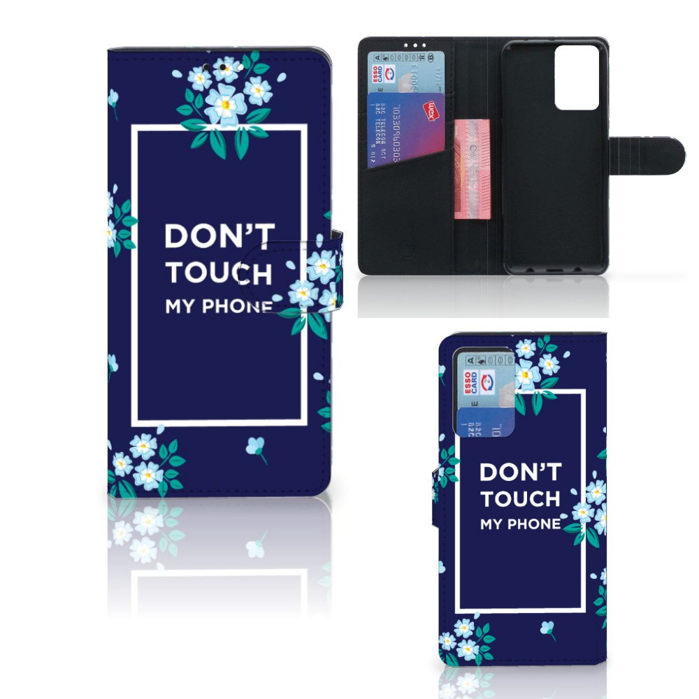Xiaomi Redmi Note 10 Pro Portemonnee Hoesje Flowers Blue DTMP