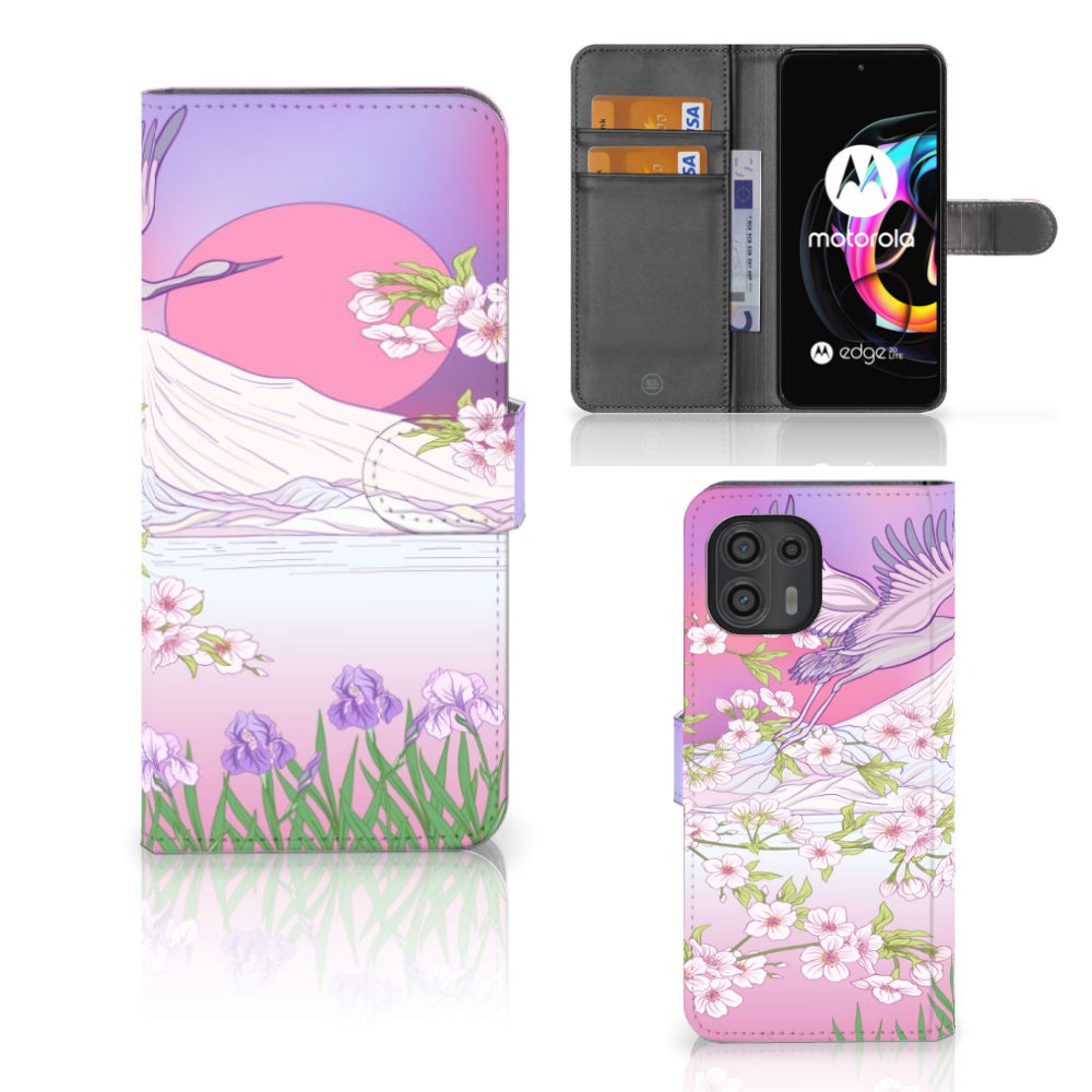 Motorola Edge 20 Lite Telefoonhoesje met Pasjes Bird Flying