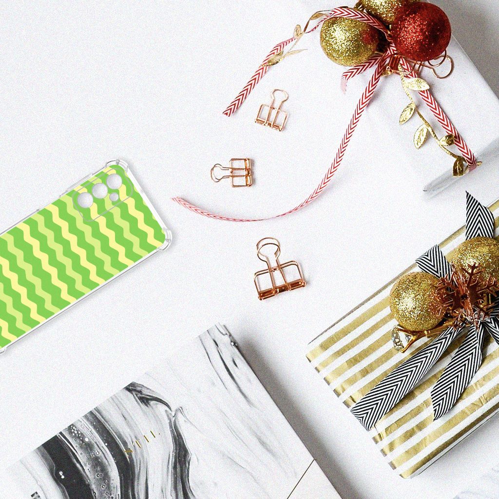 Samsung Galaxy M13 4G | M23 Doorzichtige Silicone Hoesje Waves Green B2C Telecom