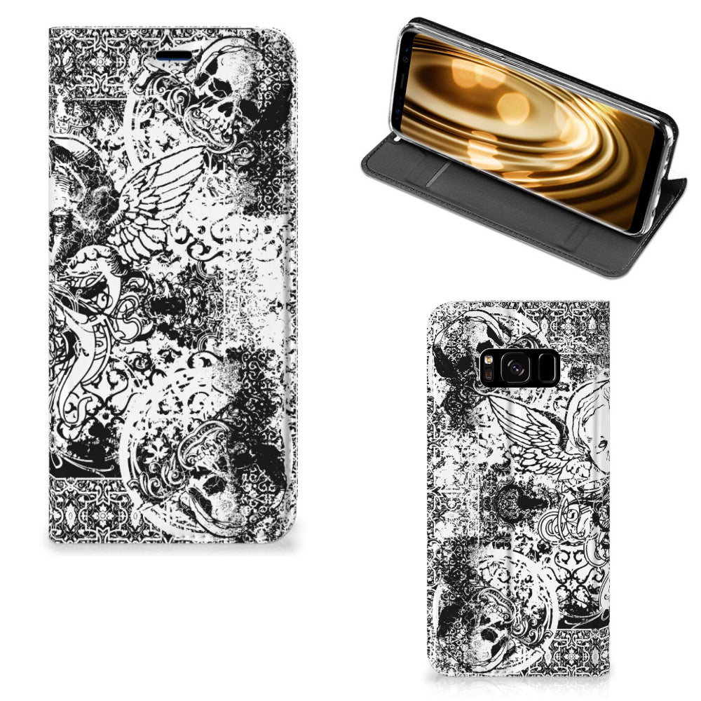 Mobiel BookCase Samsung Galaxy S8 Skulls Angel