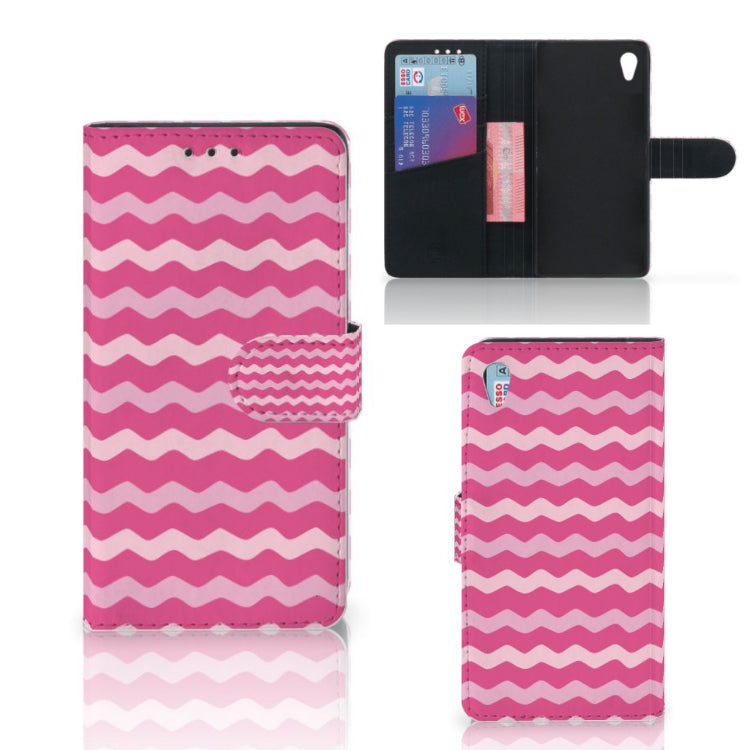 Sony Xperia Z3 Telefoon Hoesje Waves Pink