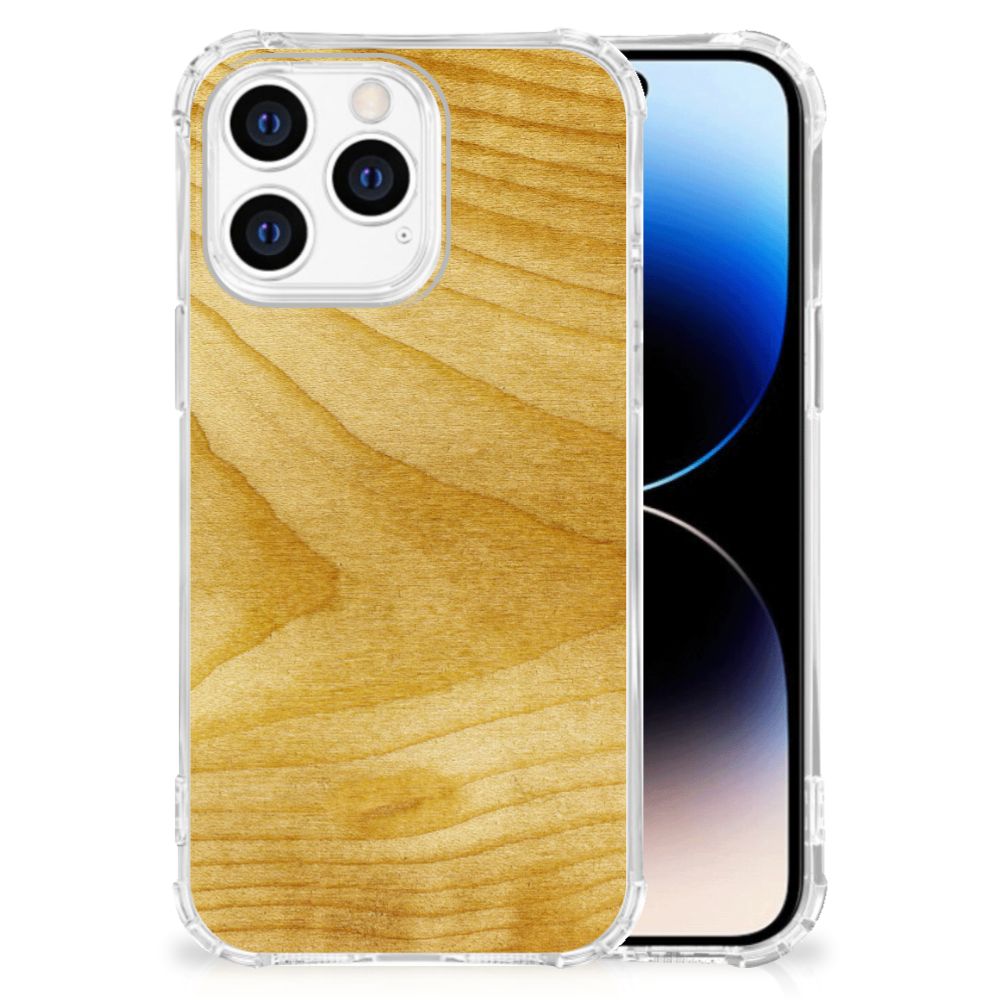 iPhone 14 Pro Stevig Telefoonhoesje Licht Hout B2C Telecom