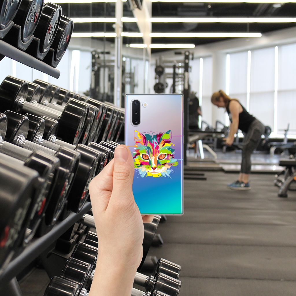 Samsung Galaxy Note 10 Telefoonhoesje met Naam Cat Color