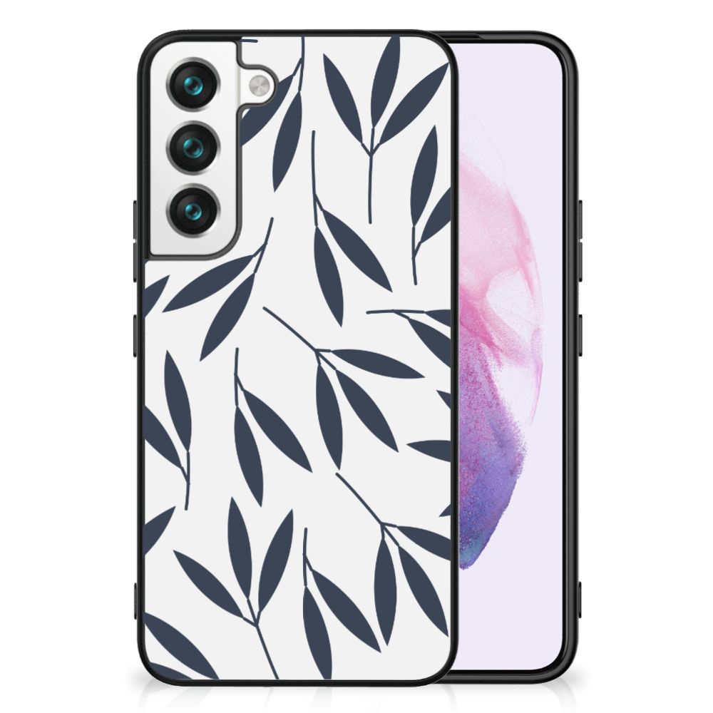 Samsung Galaxy S22 Bloemen Hoesje Leaves Blue B2C Telecom