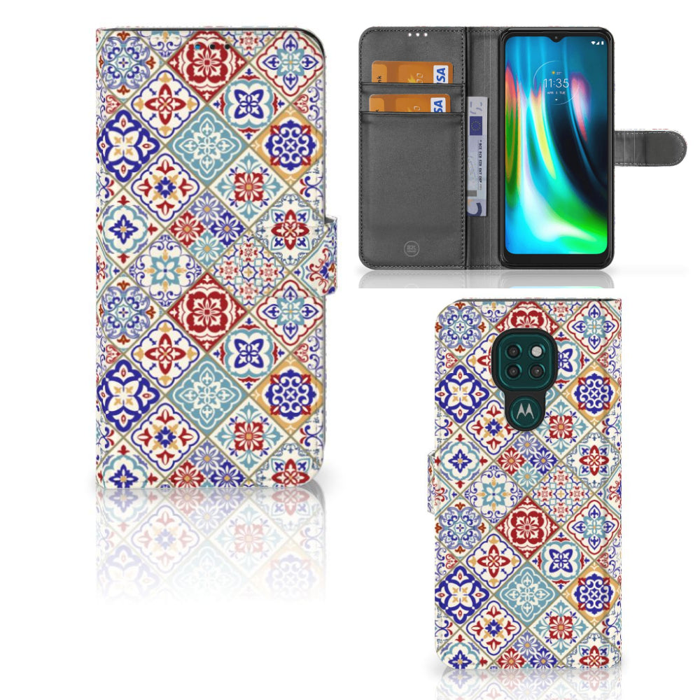 Motorola Moto G9 Play | E7 Plus Bookcase Tiles Color