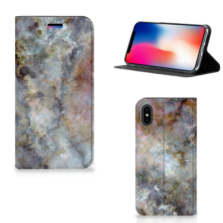 Apple iPhone X | Xs Standcase Marmer Grijs