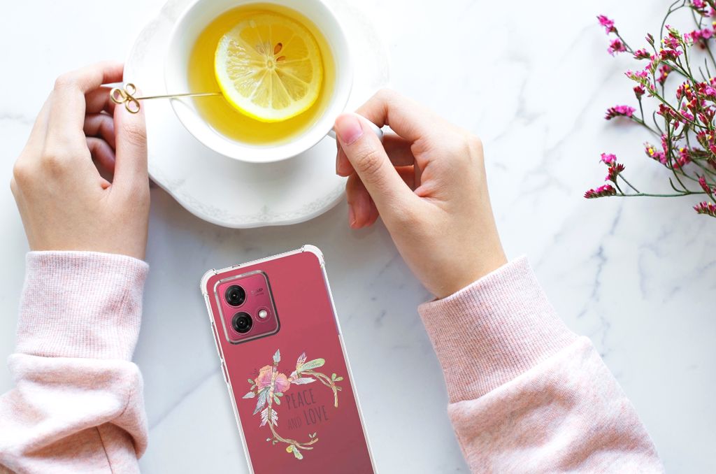 Motorola Moto G84 Stevig Bumper Hoesje Boho Text