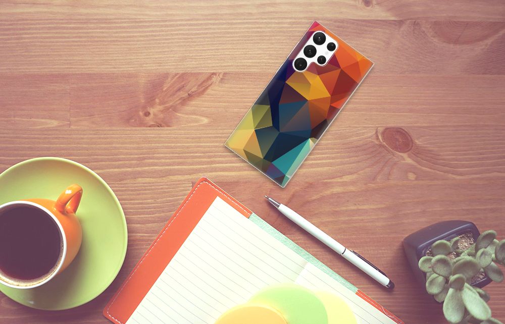 Samsung Galaxy S22 Ultra TPU Hoesje Polygon Color B2C Telecom