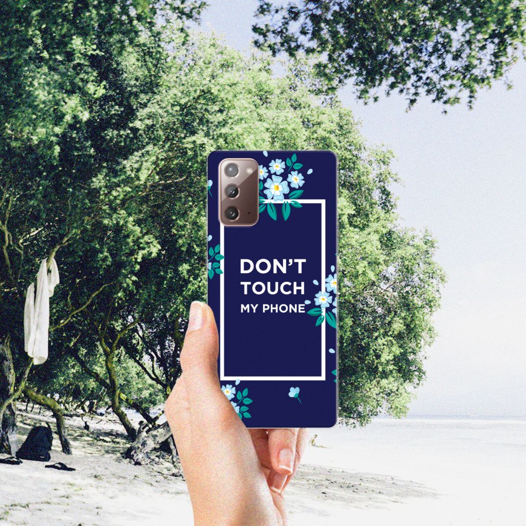 Samsung Note 20 Silicone-hoesje Flowers Blue DTMP B2C Telecom