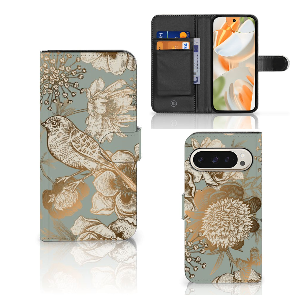 Hoesje voor Google Pixel 9 | 9 Pro Vintage Bird Flowers