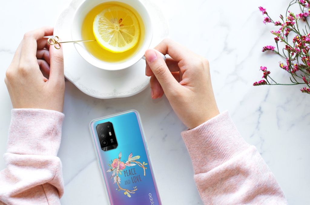 OPPO A94 5G | Reno5 Z Telefoonhoesje met Naam Boho Text B2C Telecom