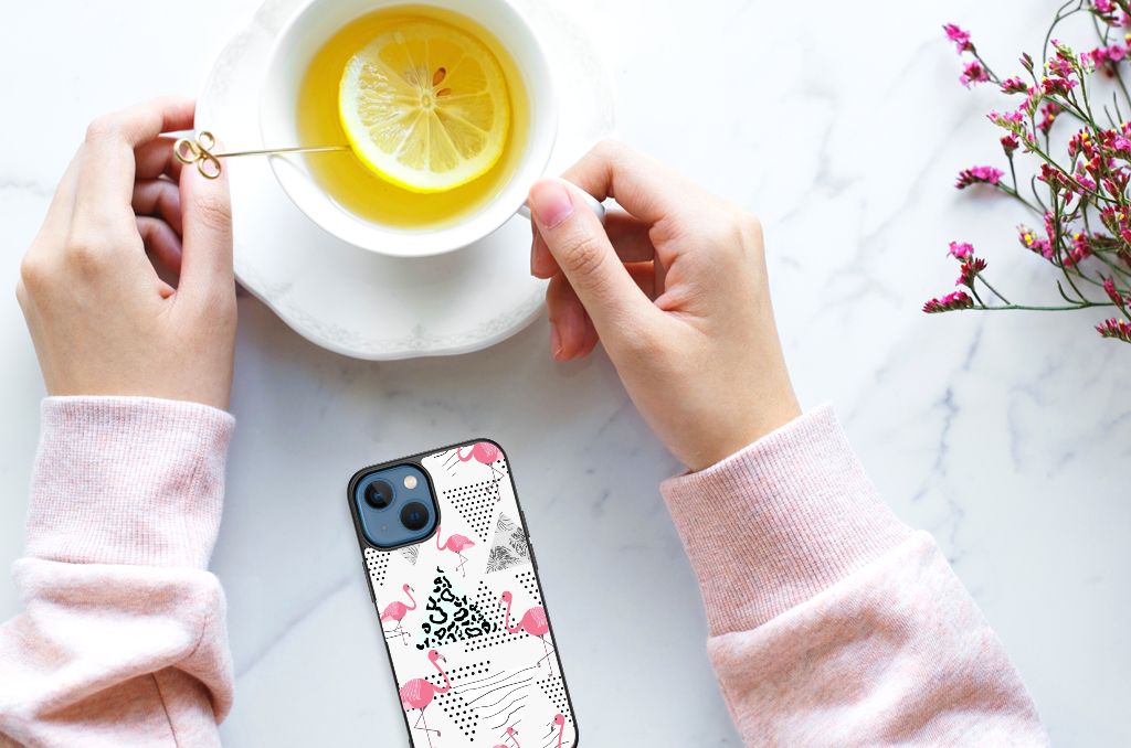 Apple iPhone 13 mini Dierenprint Telefoonhoesje Flamingo Triangle B2C Telecom