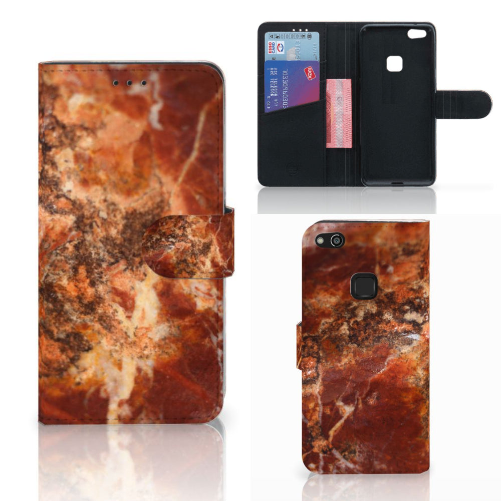 Huawei P10 Lite Bookcase Marmer Bruin