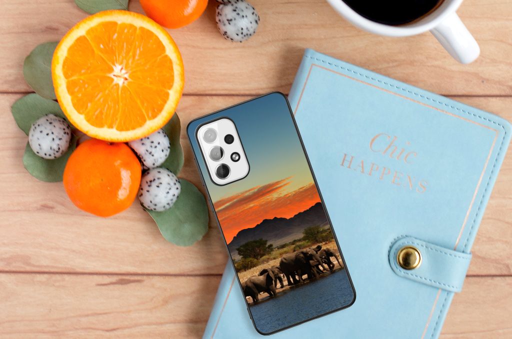 Samsung Galaxy A73 Dierenprint Telefoonhoesje Olifanten B2C Telecom