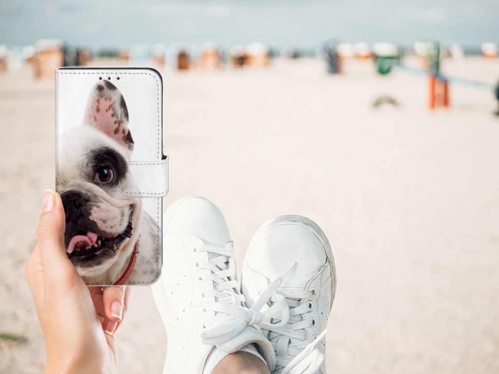 Samsung Galaxy M10 Telefoonhoesje met Pasjes Franse Bulldog