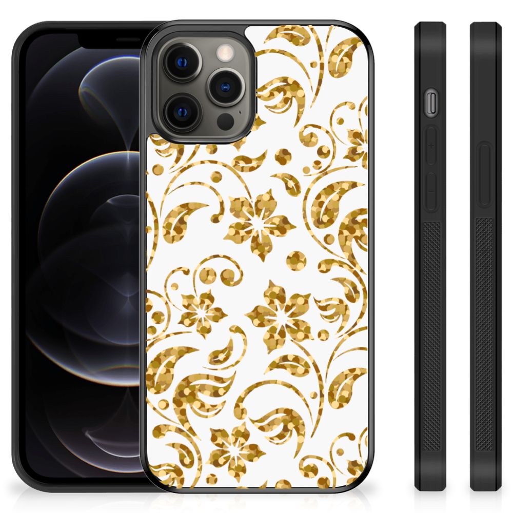 iPhone 12 Pro Max Skin Case Gouden Bloemen B2C Telecom