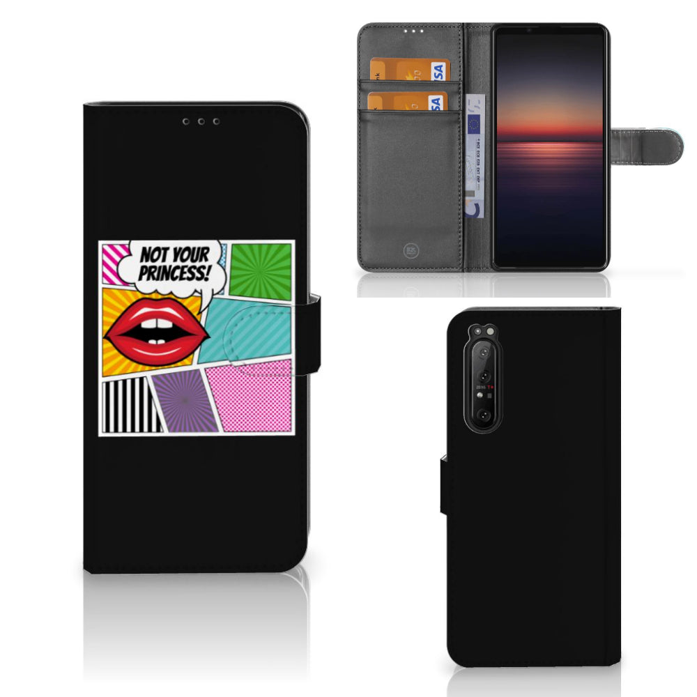 Sony Xperia 1 II Wallet Case met Pasjes Popart Princess