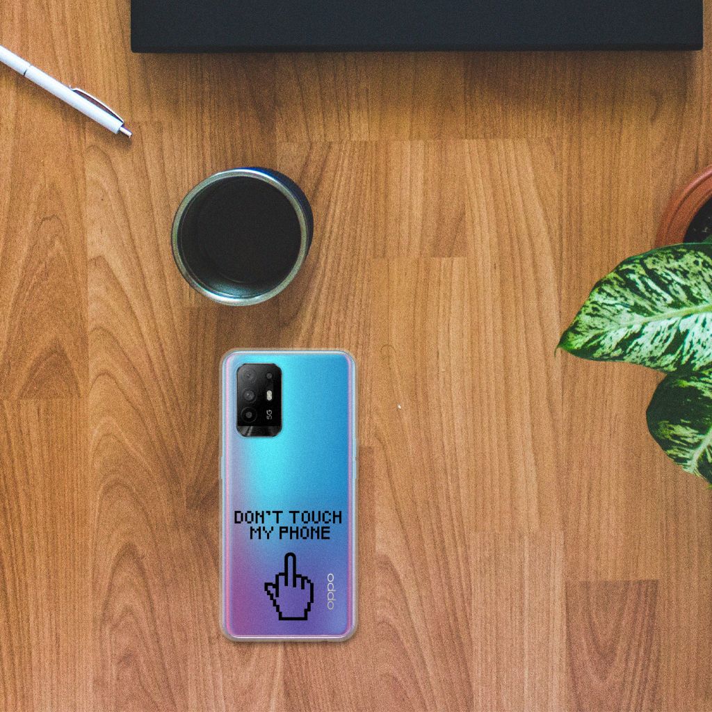 OPPO A94 5G | Reno5 Z Silicone-hoesje Finger Don't Touch My Phone B2C Telecom
