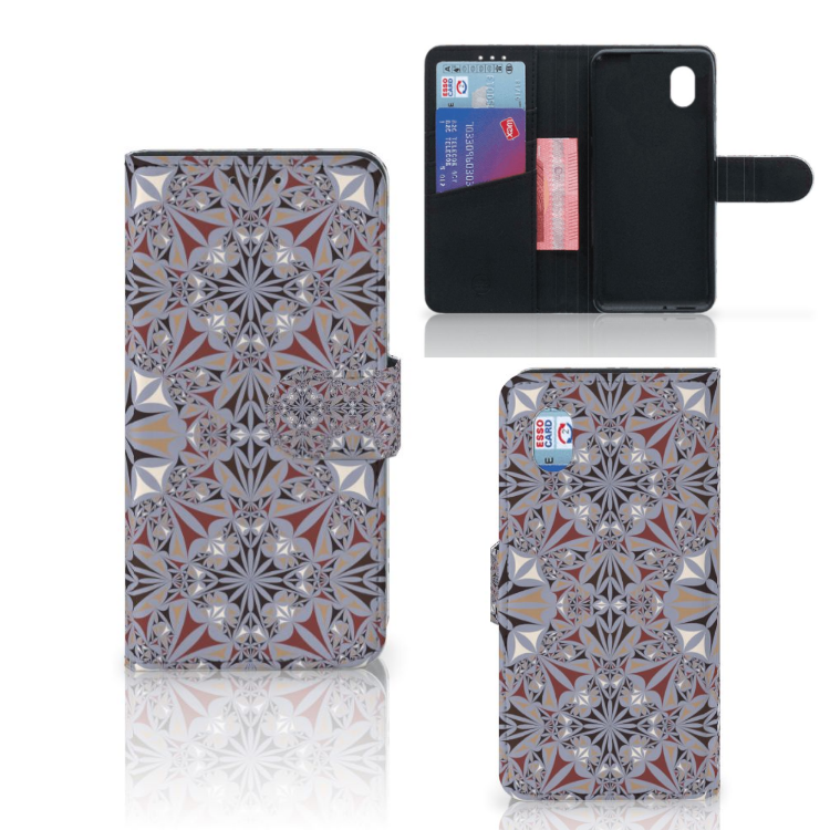 Flower Tiles Hoesje Alcatel 1B (2020) Meerkleurig Kunstleer TPU Bescherming Met Pasjes En Vakjes | Book Case