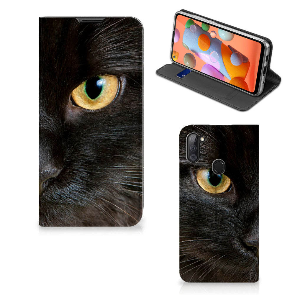 Samsung Galaxy M11 | A11 Hoesje maken Zwarte Kat