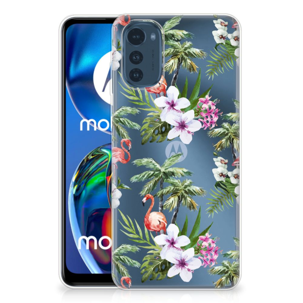 Motorola Moto E32/E32s TPU Hoesje Flamingo Palms B2C Telecom