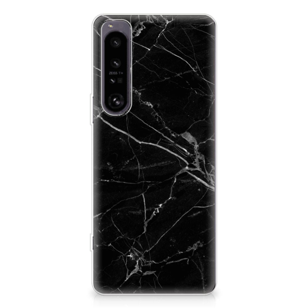 Sony Xperia 1 IV TPU Siliconen Hoesje Marmer Zwart - Origineel Cadeau Vader B2C Telecom