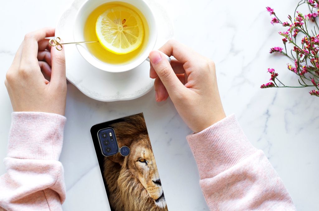 Motorola Moto G60s Hoesje maken Leeuw - B2C Telecom