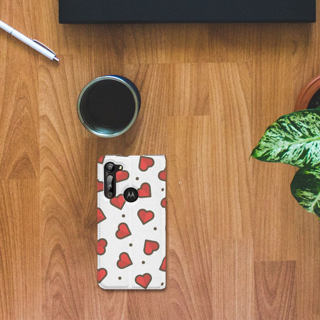 Motorola Moto G8 Power Hoesje met Magneet Hearts - B2C Telecom