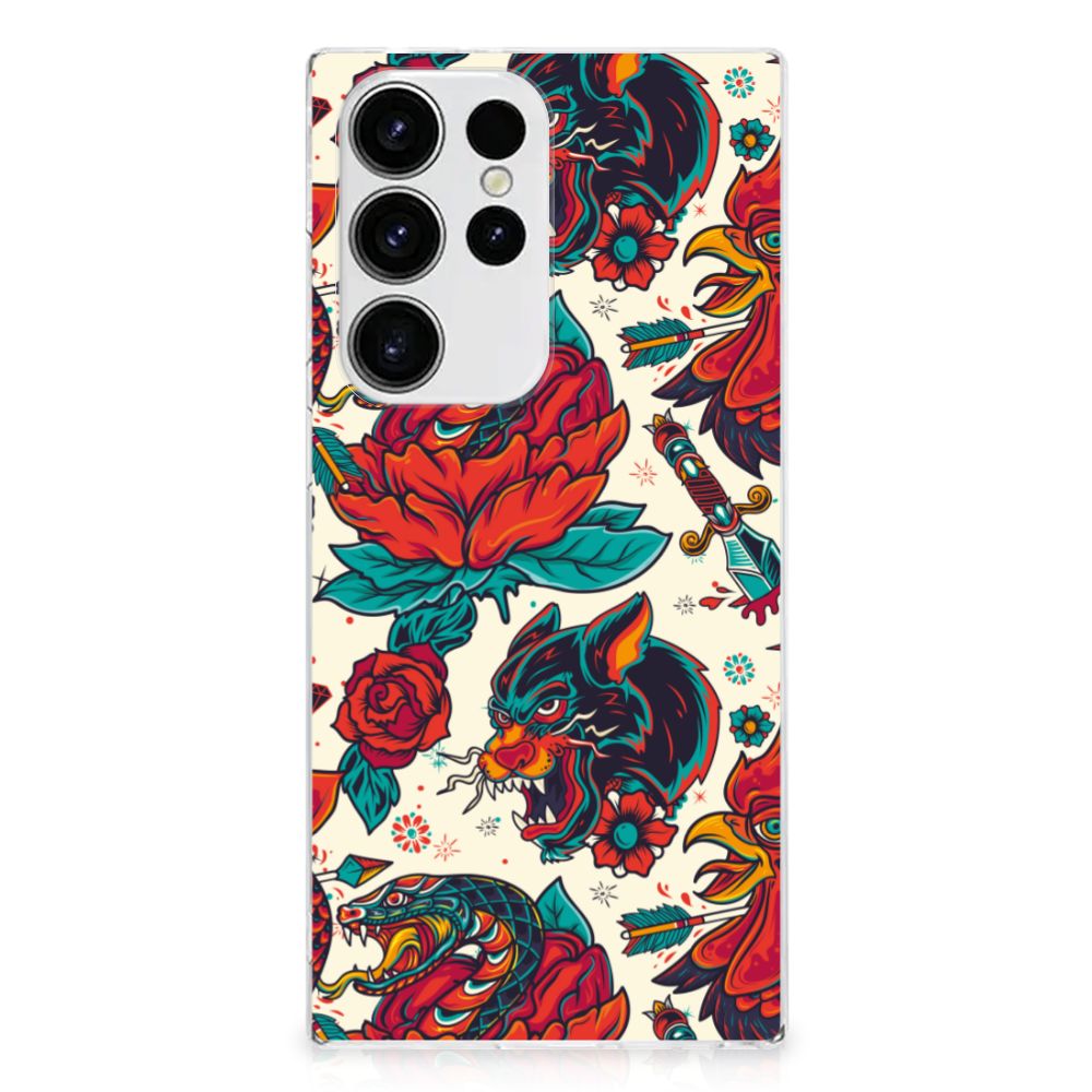 Siliconen Hoesje met foto voor Samsung Galaxy S23 Ultra Old Skool B2C Telecom