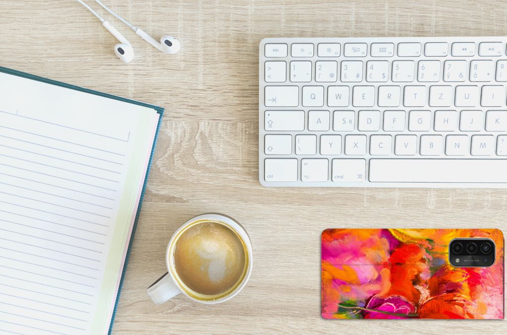 Bookcase OPPO A54 5G | A74 5G | A93 5G Tulips - B2C Telecom